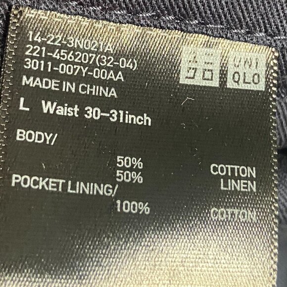 Uniqlo Navy Linen Pants (Like-new, Size L) - Picture 5 of 5